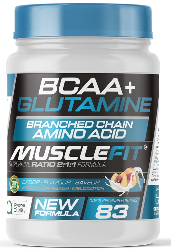 Muscle Fit - Pack Glutamina + BCAAs 500g Sabor Melocotón + Creatina Monohidrato 300g