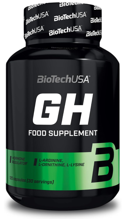 BioTechUSA GH | Regulador hormonal | Con aminoácidos y vitamina B6 | Aumenta la hormona del crecimiento | Desarrolla músculo | Reduce grasa | 120 cápsulas