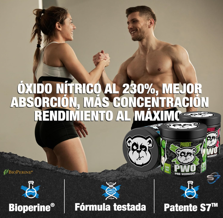 Pandit Pre Workout | Más óxido nítrico con monohidrato de creatina | Preentrenamiento potente con cafeína | Polvo preentrenamiento para gimnasio | Monohidrato de creatina | Beta-alanina (240 g, cereza)