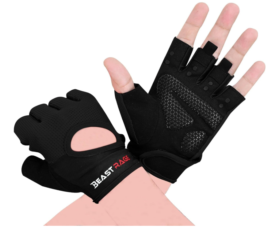 Guantes de fitness transpirables BEAST RAGE para hombre y mujer, guantes de levantamiento de pesas, antideslizantes, para entrenamiento en gimnasio, crossfit, musculación y ciclismo.