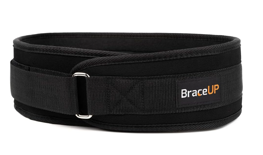 BraceUP Cinturón Lumbar Gimnasio 10 cm – Soporte para Levantamiento de Pesas, Crossfit y Entrenamiento, Ajustable para Hombre y Mujer