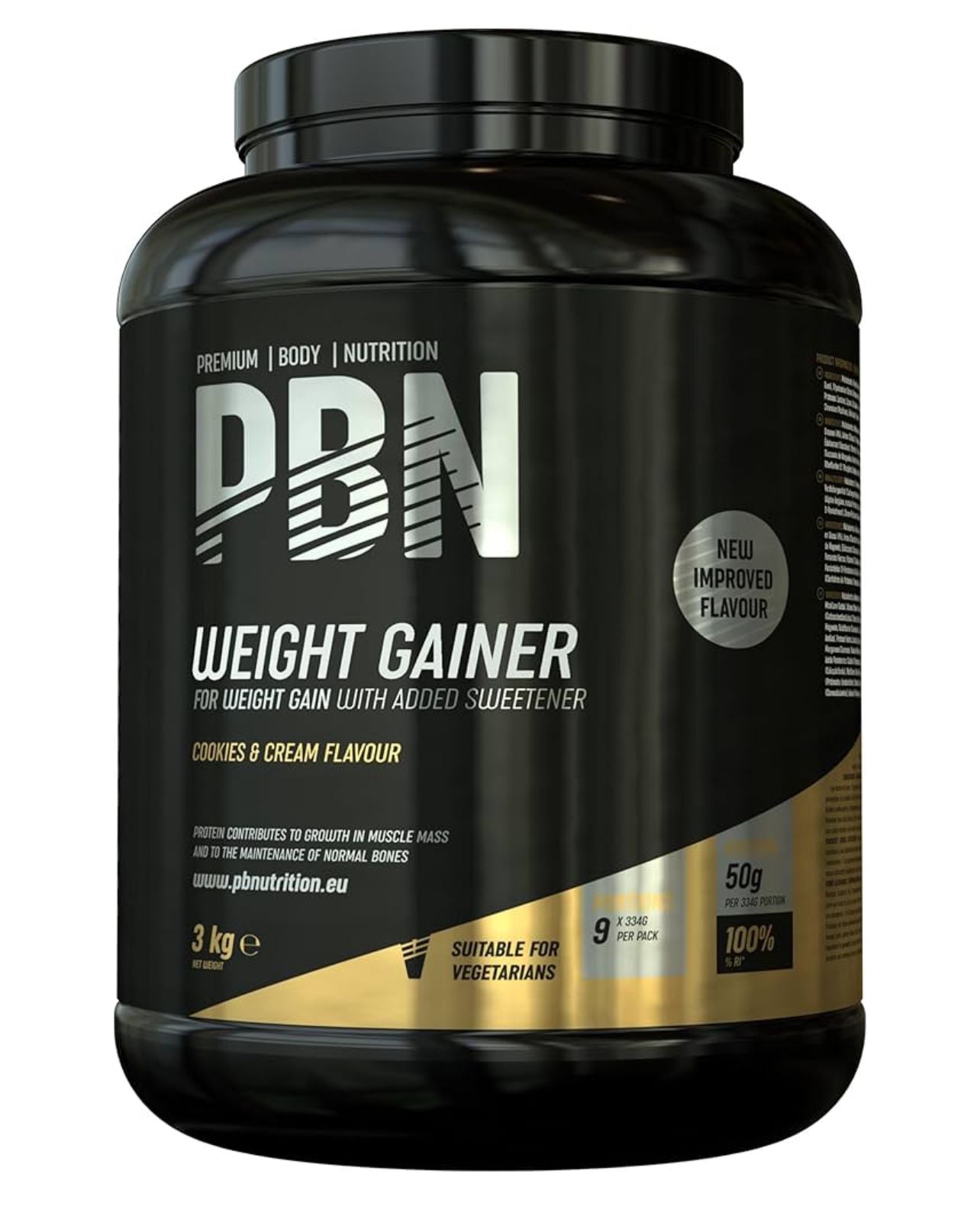 Ganador de peso Premium Body Nutrition, 3 kg, sabor a galleta, sabor optimizado